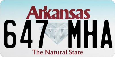 AR license plate 647MHA