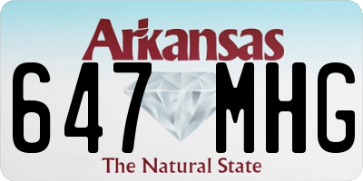 AR license plate 647MHG