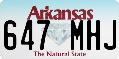 AR license plate 647MHJ