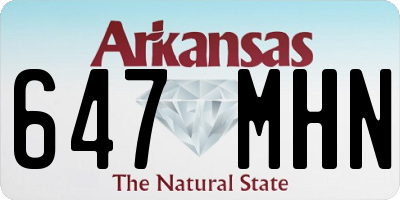 AR license plate 647MHN