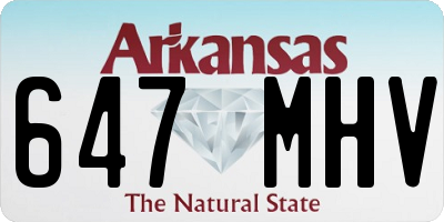 AR license plate 647MHV