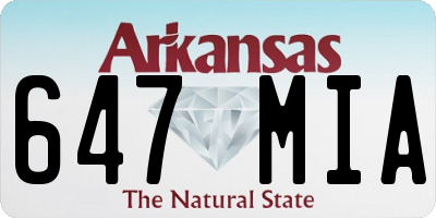 AR license plate 647MIA