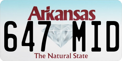 AR license plate 647MID