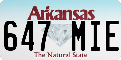 AR license plate 647MIE