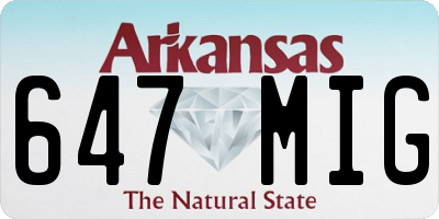 AR license plate 647MIG