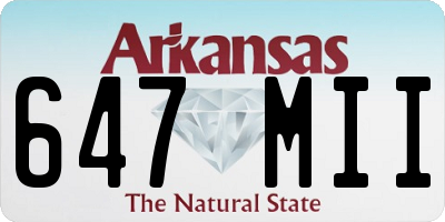 AR license plate 647MII