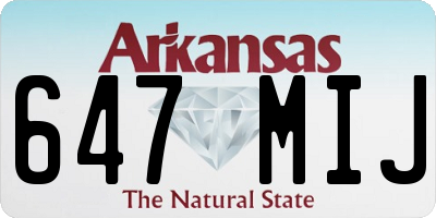 AR license plate 647MIJ
