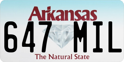 AR license plate 647MIL