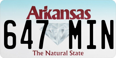 AR license plate 647MIN