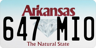 AR license plate 647MIO