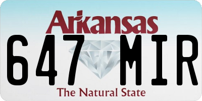 AR license plate 647MIR