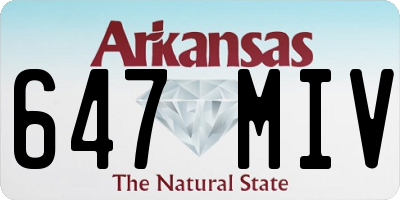 AR license plate 647MIV