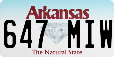 AR license plate 647MIW