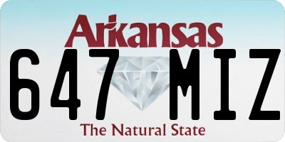 AR license plate 647MIZ