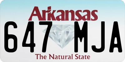AR license plate 647MJA