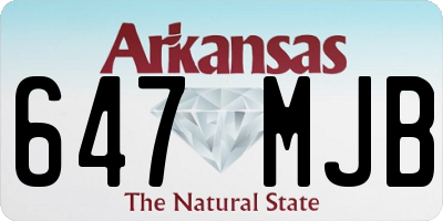 AR license plate 647MJB