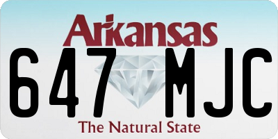 AR license plate 647MJC