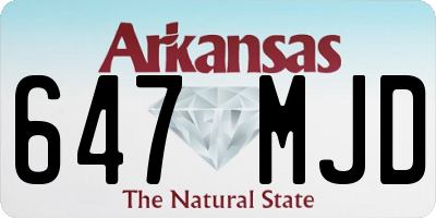 AR license plate 647MJD
