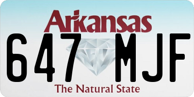 AR license plate 647MJF