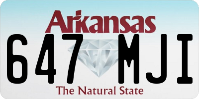 AR license plate 647MJI