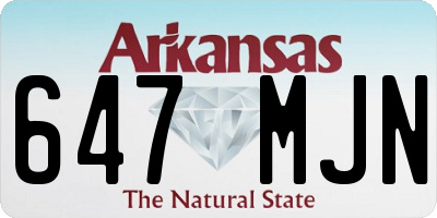 AR license plate 647MJN