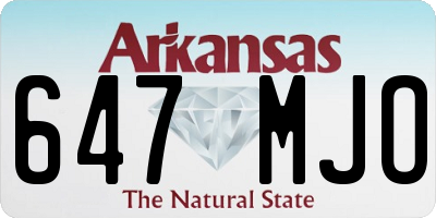 AR license plate 647MJO