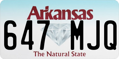AR license plate 647MJQ