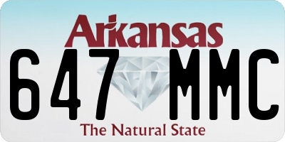 AR license plate 647MMC