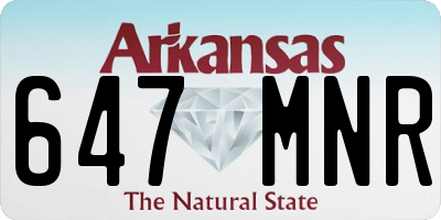 AR license plate 647MNR