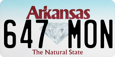 AR license plate 647MON