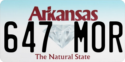 AR license plate 647MOR