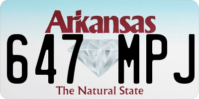 AR license plate 647MPJ