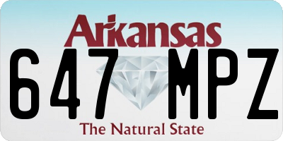 AR license plate 647MPZ
