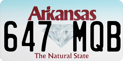 AR license plate 647MQB