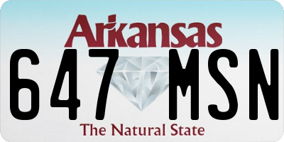 AR license plate 647MSN