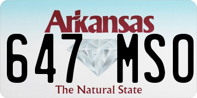 AR license plate 647MSO