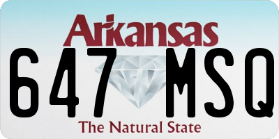 AR license plate 647MSQ