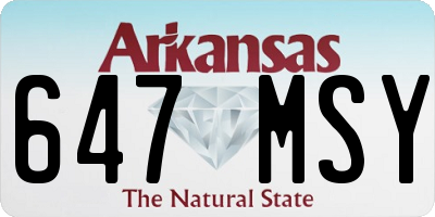 AR license plate 647MSY