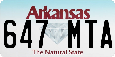 AR license plate 647MTA