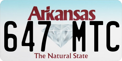 AR license plate 647MTC