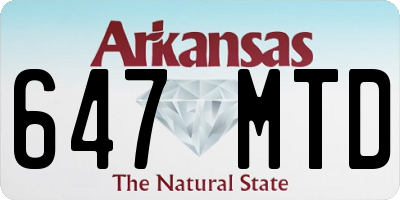 AR license plate 647MTD