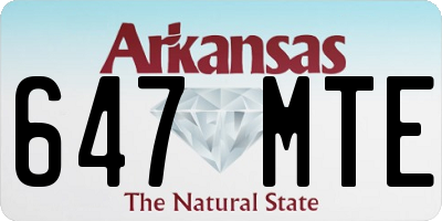 AR license plate 647MTE