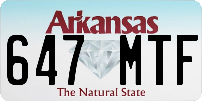 AR license plate 647MTF