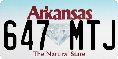 AR license plate 647MTJ