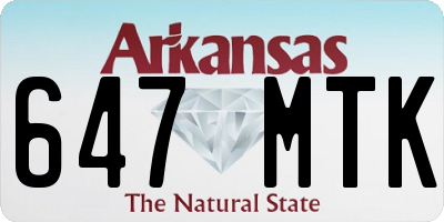 AR license plate 647MTK