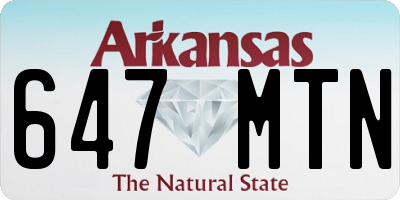 AR license plate 647MTN