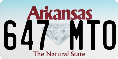 AR license plate 647MTO
