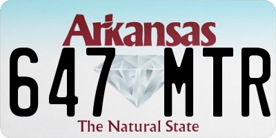 AR license plate 647MTR
