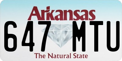 AR license plate 647MTU