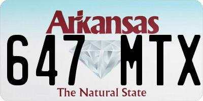 AR license plate 647MTX